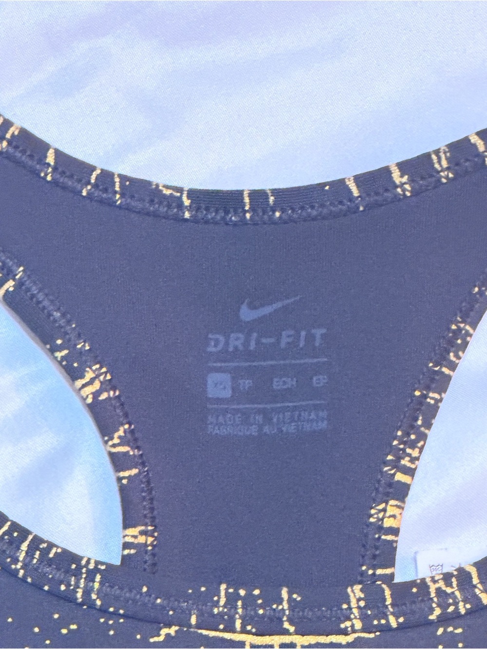 Nike Black with Metallic Gold Pattern Athletic Sports Bra Small XS - Picture 4 of 6